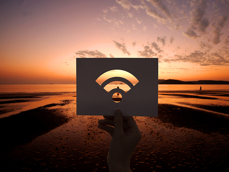 wifi internet connection perforated paper